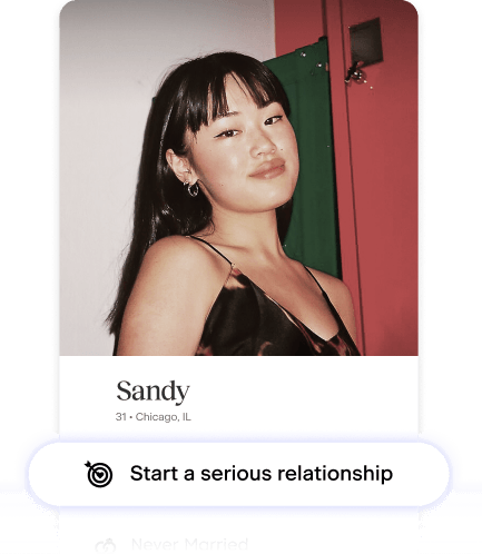 Sandy’s dating profile is displaying her dating intent. She wishes to start a serious relationship.